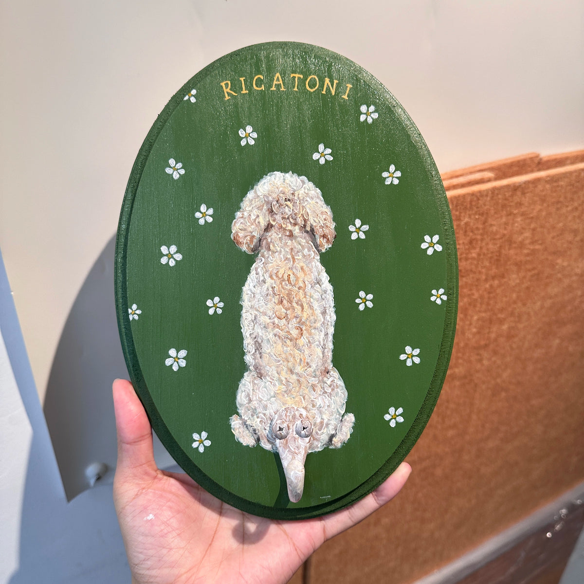 Custom Hand-Painted Pet Portrait Leash Hanger